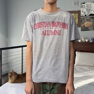 Christian Brothers University Alumni T Shirt Large Gray Red Short Sleeve‎ Tee